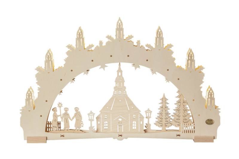 SAICO Original LED Schwibbogen 3D-Lichterbogen, Seiffener Kirche, LED-Beleuchtung, warmweiß, Timerfunktion am Trafo, BxHxT: 52x32x4,5 cm von SAICO Original