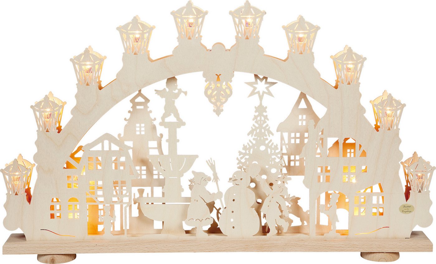 SAICO Original LED Schwibbogen 3D-Lichterbogen, Winter in der Stadt, Premium LED-Beleuchtung, warmweiß, BxHxT: 66x40x6 cm von SAICO Original