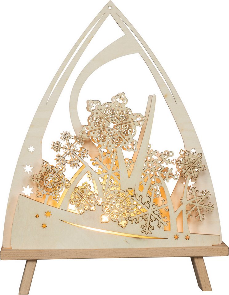 SAICO Original LED Schwibbogen Dekoleuchte-Spitze, Eissterne, inkl. LED-Leuchtmittel, warmweiß, BxHxT: 30x38,5x6 cm von SAICO Original