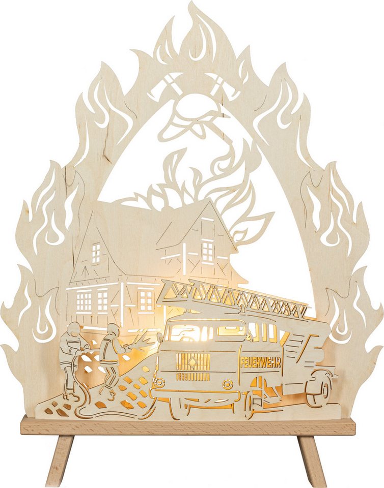 SAICO Original LED Schwibbogen Dekoleuchte-Spitze, Feuerwehr, inkl. LED-Leuchtmittel, warmweiß, BxHxT: 34,5x43x6 cm von SAICO Original