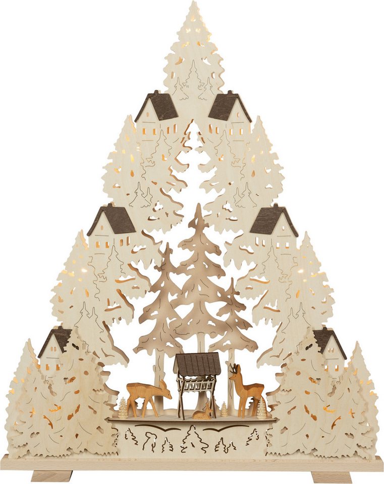 SAICO Original LED Schwibbogen Premium-Line-Lichterbogen, Waldzauber, Premium LED-Beleuchtung, warmweiß, BxHxT: 52x65,5x5 cm von SAICO Original