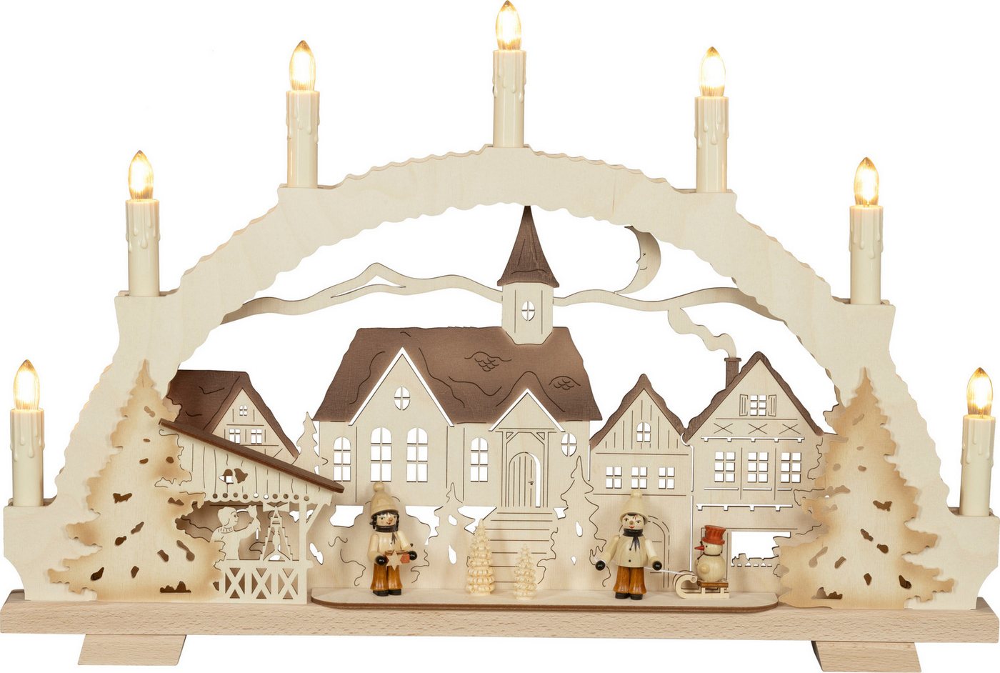 SAICO Original LED Schwibbogen Premium-Line-Lichterbogen, Weihnachtsmarktzauber, Premium LED-Beleuchtung, warmweiß, BxHxT: 52x34,5x5 cm von SAICO Original