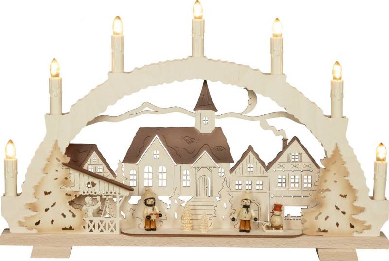 SAICO Original LED Schwibbogen Premium-Line-Lichterbogen, Weihnachtsmarktzauber, Premium LED-Beleuchtung, warmweiß, BxHxT: 52x34,5x5 cm von SAICO Original