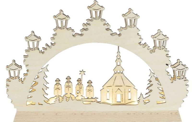 Saico GmbH Seiffen Lichterbogen Schwibbogen Seiffener Kirche mit Kurrende LED natur BxHxT 23,5x16x3cm Saico GmbH Seiffen Lichterbogen Schwibbogen Seiffener Kirche mit Kurrende LED natur BxHxT 23,5x16x3cm von Saico GmbH Seiffen