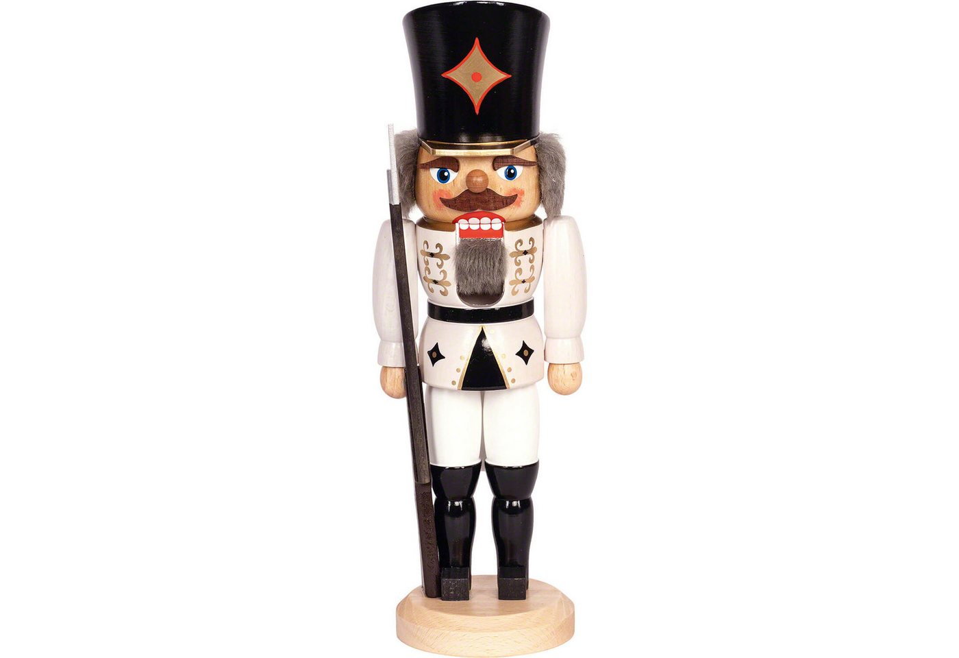 Erzgebirge-Palast Nussknacker Soldat weiß (29cm) Nussknacker von Saico Seiffen von Erzgebirge-Palast