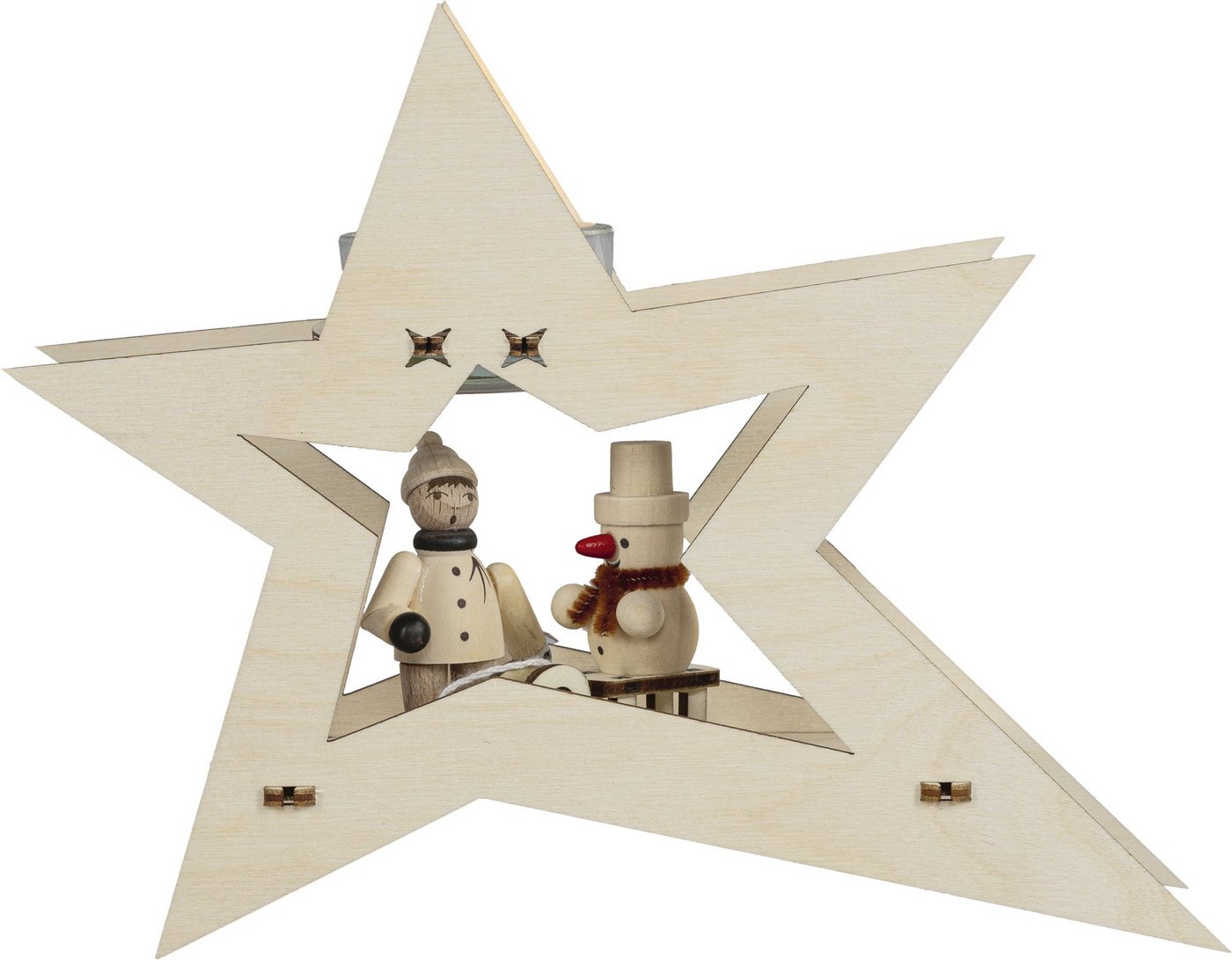 SAICO Original Teelichthalter Teelichthalter Stern mit Winterkind und Schlitten BxHxT 20x15x5,5cm SAICO Original Teelichthalter Teelichthalter Stern mit Winterkind und Schlitten BxHxT 20x15x5,5cm von SAICO Original