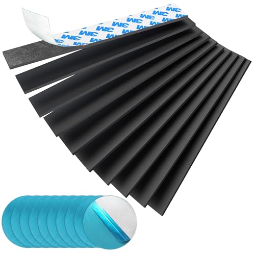 Magnetstreifen Selbstklebend Magnetband Stark Magnetklebeband : 10 Stück mit Metallplatten – zuschneidbar – starker Halt und langlebig – ideal für Werkzeugregale, Kühlschrank (10, Schwarz) von SAICOOS