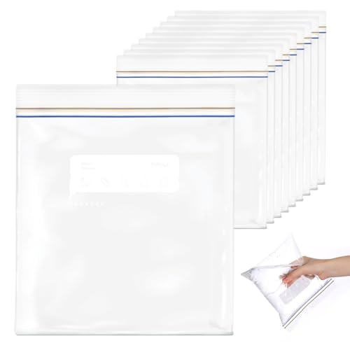 SAIIURV 10PCS Gefrierbeutel Wiederverwendbar, Baggies verschließbar Plastikbeutel Polybeutel mit Druckverschluß, Aufbewahrungsbeutel Sandwichbeutel Küche Beutel für Gemüse Milch Snacks Fleisch (10) SAIIURV 10PCS Gefrierbeutel Wiederverwendbar, Baggies verschließbar Plastikbeutel Polybeutel mit Druckverschluß, Aufbewahrungsbeutel Sandwichbeutel Küche Beutel für Gemüse Milch Snacks Fleisch (10) von SAIIURV