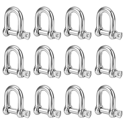 12 Stücke M5 Schäkel Edelstahl 304 Ankerschäkel Sperren Scheckel D Ring Schäkel Gerade für Takelage Stahlseil Kordeln Ketten Schäkel 5mm von SAIJIAN
