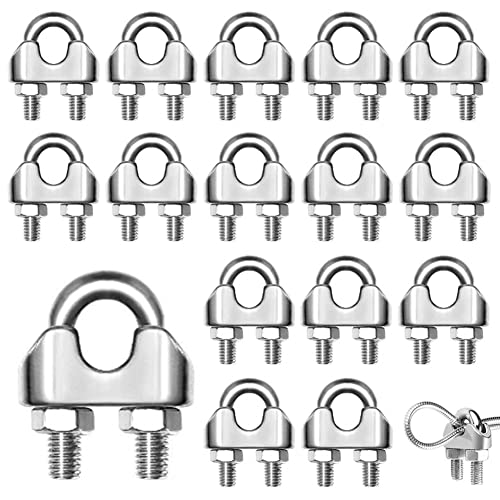 20 Stück Drahtseilklemme M4 Seilklemme Edelstahl 304 Bügelklemmen Seilklemme für Drahtseile Stahlkabel Seilen Ø 4mm 20 Stück Drahtseilklemme M4 Seilklemme Edelstahl 304 Bügelklemmen Seilklemme für Drahtseile Stahlkabel Seilen Ø 4mm von SAIJIAN