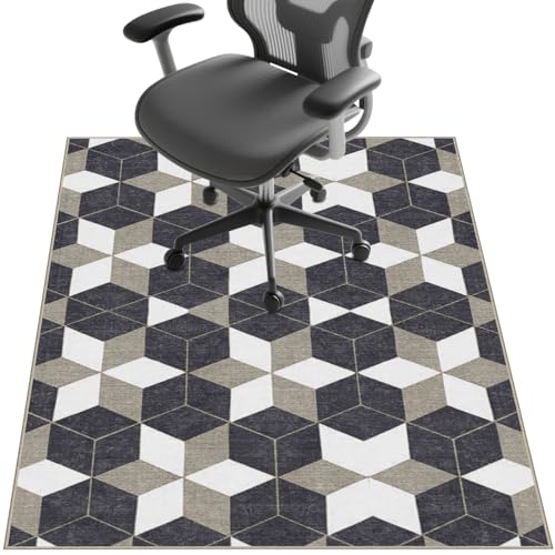 Stuhlmatte für Hartholzböden, 121,9 x 91,4 cm, Untertischunterlage zum Rollen von Computerstühlen und niedrigem Flor, Teppichboden, rutschfester Bodenschutz für Zuhause, Büro, Würfel Stuhlmatte für Hartholzböden, 121,9 x 91,4 cm, Untertischunterlage zum Rollen von Computerstühlen und niedrigem Flor, Teppichboden, rutschfester Bodenschutz für Zuhause, Büro, Würfel von SAIKOOWA