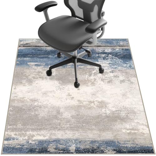 Stuhlmatte für Hartholzböden, 121,9 x 91,4 cm, Untertischunterlage zum Rollen von Computerstühlen und niedrigem Flor, Teppichboden, rutschfester Bodenschutz für Zuhause, Büro, abstrakter Stil Stuhlmatte für Hartholzböden, 121,9 x 91,4 cm, Untertischunterlage zum Rollen von Computerstühlen und niedrigem Flor, Teppichboden, rutschfester Bodenschutz für Zuhause, Büro, abstrakter Stil von SAIKOOWA