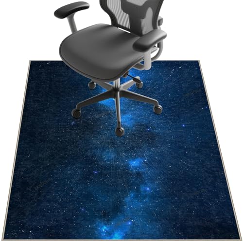 Stuhlmatte für Hartholzböden, 121,9 x 91,4 cm, Untertischunterlage zum Rollen von Computerstühlen und niedrigem Flor, Teppichboden, rutschfester Bodenschutz für Zuhause, Büro, blauer Sternenhimmel Stuhlmatte für Hartholzböden, 121,9 x 91,4 cm, Untertischunterlage zum Rollen von Computerstühlen und niedrigem Flor, Teppichboden, rutschfester Bodenschutz für Zuhause, Büro, blauer Sternenhimmel von SAIKOOWA