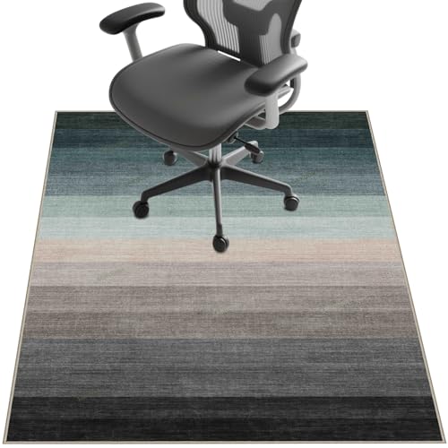 Stuhlmatte für Hartholzböden, 121,9 x 91,4 cm, Untertischunterlage zum Rollen von Computerstühlen und niedrigem Flor, Teppichboden, rutschfester Bodenschutz für Zuhause, Büro, mehrfarbige Streifen Stuhlmatte für Hartholzböden, 121,9 x 91,4 cm, Untertischunterlage zum Rollen von Computerstühlen und niedrigem Flor, Teppichboden, rutschfester Bodenschutz für Zuhause, Büro, mehrfarbige Streifen von SAIKOOWA