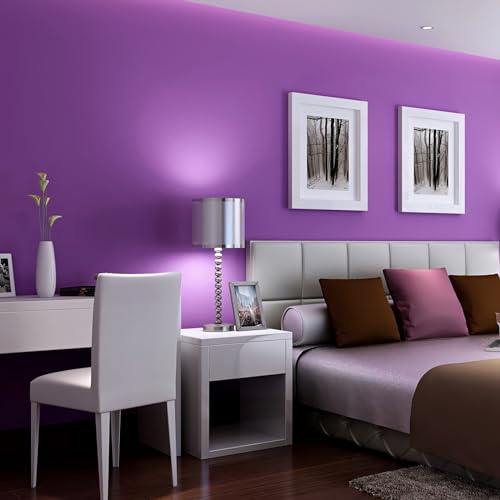 SAIMEYI Lila Tapete, Violett Moderne Minimalistische Stil Tapete, Monochrome Tapete. Für Schlafzimmer, Wohnzimmer, Esszimmer. Rose Edlen Hintergrund Tapete von SAIMEYI