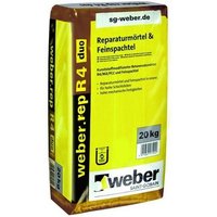 Saint Gobain - weber.rep R4 duo Reparaturmörtel & Feinspachtel Zementgrau, 20 kg von SAINT GOBAIN