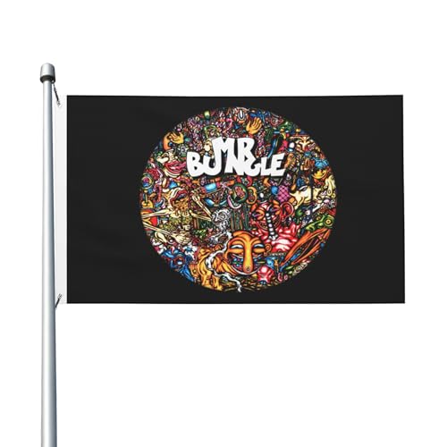 3 Fuß × 5 Fuß Bungle-Rock Band Mr Fuß Fahne Moderne dekorative Fahne leicht und weich fallend schnell trocknendes Material geeignet für Rasenflächen Partys Balkone Flure von SAIOKSIT