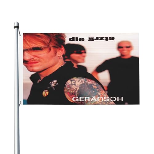 3 Fuß × 5 Fuß Die Rock Ärzte Band Fahne Moderne dekorative Fahne leicht und weich fallend schnell trocknendes Material geeignet für Rasenflächen Partys Balkone Flure von SAIOKSIT