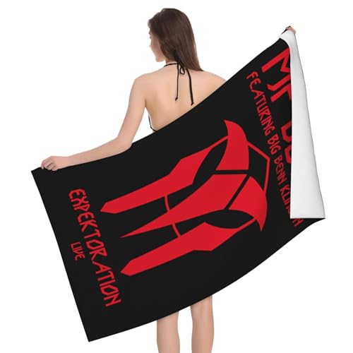SAIOKSIT Superfeines Mikrofaser Doom Rapper MF Music Badetuch leichtgewichtig weich Strandtuch super absorbierend und strapazierfähig geeignet für Erwachsene Badezimmer Pool und Reisen von SAIOKSIT