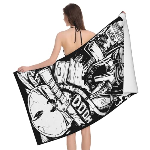 SAIOKSIT Superfeines Mikrofaser Doom Rapper MF Music Badetuch leichtgewichtig weich Strandtuch super absorbierend und strapazierfähig geeignet für Erwachsene Badezimmer Pool und Reisen von SAIOKSIT