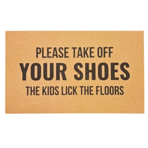 SAIONJI Fußmatte "Please Take Off Your Shoes, The Kids Lick The Floors", lustige Fußmatte aus Kokosfaser für Familien mit Kleinkindern, 76,2 x 45,7 cm, wasserdicht, rutschfest, Fußmatte SAIONJI Fußmatte "Please Take Off Your Shoes, The Kids Lick The Floors", lustige Fußmatte aus Kokosfaser für Familien mit Kleinkindern, 76,2 x 45,7 cm, wasserdicht, rutschfest, Fußmatte von SAIONJI