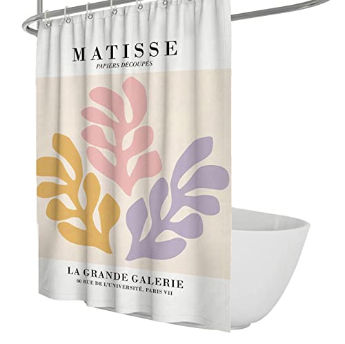 SAISEMIHOME Henri Matisse Duschvorhang bunt schön niedlich abstrakt modern böhmische Blatt Blume Duschvorhang Badezimmer Dekor B120xL200cm von SAISEMIHOME