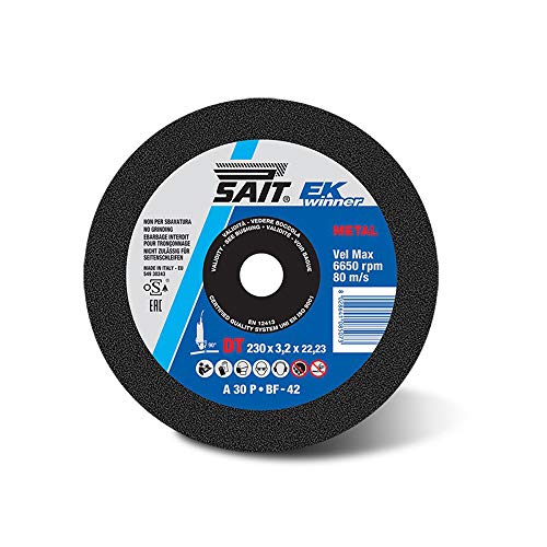 Sait 08507 EK WINNER-DT A 30 P Trennscheibe mit Gekröptem Mittelteil, 230mm Durchmesser, 3.2mm Dicke, 22.23 Mittlere Bohrung, 10 Stück von SAIT