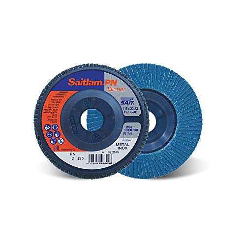Sait 48825 Winner SAITLAM-PN Z Schleifmittel Fächerschleifscheibe, 115mm x 22.23mm, 100 Körnung, 10 Stück Sait 48825 Winner SAITLAM-PN Z Schleifmittel Fächerschleifscheibe, 115mm x 22.23mm, 100 Körnung, 10 Stück von SAIT