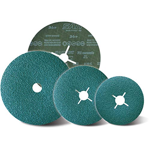 Sait 78037 SAITDISC 7II Fiberscheiben, 180mm x 22mm, 60 Körnung, XR Typ, 25 Stück von SAIT