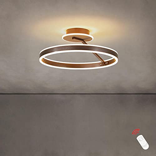 76W LED Deckenleuchte mit Fernbedienung Braun Schlafzimmer Lampe Up ＆ Down Light Deckenlampe Dimmbar Wohnzimmer 1-flammig Modern Rund Designlampe für Büro Küchen Arbeitszimmer Deckenbeleuchtung 50cm von SAIVITT