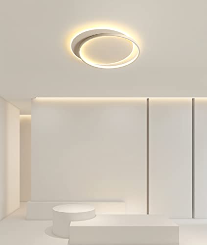Deckenlampe LED Dimmbar Eisen Lackiert Oval Deckenleuchte Weiss Acryl Ultra dünne Deckenleuchte 32W Ø40cm mit Fernbedienung Wohnzimmer Kinderzimmer Schlafzimmer Büro Beleuchtung Modern Kreativ Design von SAIVITT