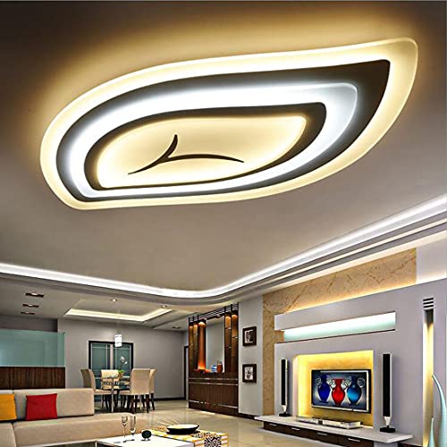 Deckenleuchte Deckenlampe LED Wohnzimmer mit Fernbedienung Schlafzimmer Lampe Dimmbar Weiß Rund Modern Blatt Design Metall Acryl Schirm Decke Kronleuchter für Esszimmer Studie Deckenbeleuchtung (85CM) Deckenleuchte Deckenlampe LED Wohnzimmer mit Fernbedienung Schlafzimmer Lampe Dimmbar Weiß Rund Modern Blatt Design Metall Acryl Schirm Decke Kronleuchter für Esszimmer Studie Deckenbeleuchtung (85CM) von SAIVITT