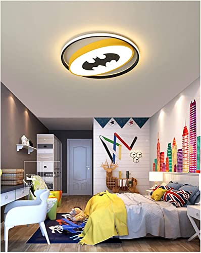 Deckenleuchte LED Kinderzimmer Comic Batman Kinder Lampe Ø40cm, 3000k Warmes Licht Deckenlampe Ultra Thin Side Glow dekorative Deckenbeleuchtung für Wohnzimmer-Jungen-Mädchen-Raum Babyzimmer Wandlampe von SAIVITT