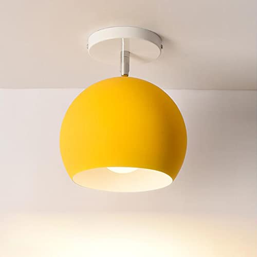 Deckenleuchte Modern Flur Lampe Bunt Macaron-Stil E27 Korridor Deckenlampe Kreativ Verstellbar Schirm LED Beleuchtung für Wohnzimmer, Balkon, Küche, Arbeitszimmer, Deckenstrahler, 15*18cm (gelb) von SAIVITT