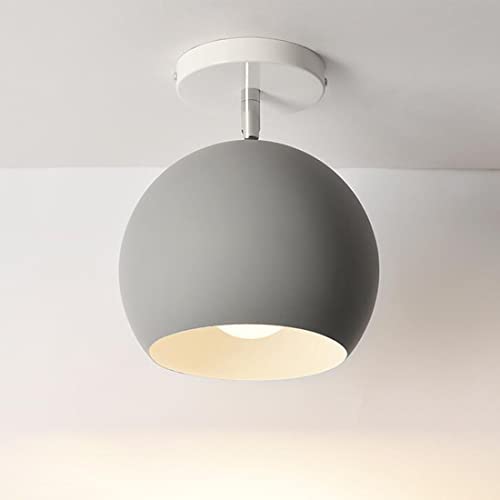 Deckenleuchte Modern Flur Lampe Bunt Macaron-Stil E27 Korridor Deckenlampe Kreativ Verstellbar Schirm LED Beleuchtung für Wohnzimmer, Balkon, Küche, Arbeitszimmer, Deckenstrahler, 15*18cm (grau) von SAIVITT