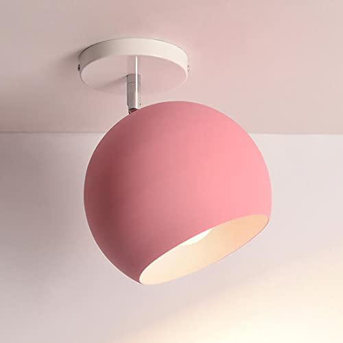 Deckenleuchte Modern Flur Lampe Bunt Macaron-Stil E27 Korridor Deckenlampe Kreativ Verstellbar Schirm LED Beleuchtung für Wohnzimmer, Balkon, Küche, Arbeitszimmer, Deckenstrahler, 15*18cm (rosa) von SAIVITT