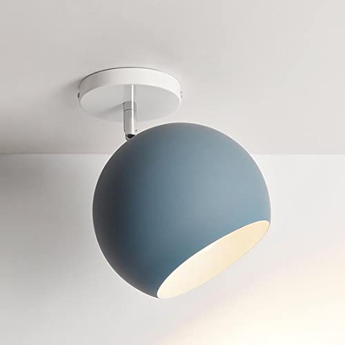 Deckenleuchte Modern Flur Lampe Bunt Macaron-Stil E27 Korridor Deckenlampe Kreativ Verstellbar Schirm LED Beleuchtung für Wohnzimmer, Balkon, Küche, Arbeitszimmer, Deckenstrahler, 15*18cm (dunkelblau) von SAIVITT