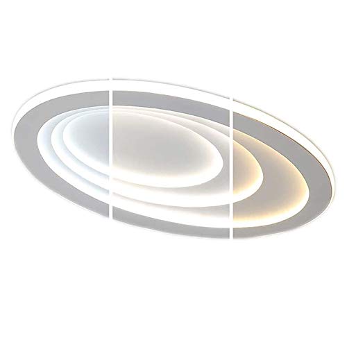 Deckenleuchte Weiß LED Wohnzimmer-lampe Modern Rund Oval Design Leuchte, Mode Deckenlampe Kreativ Schlafzimmer Küchen insel Bar Esszimmer Esstisch Studie Beleuchtung (75CM Dimmbar mit Fernbedienung) von SAIVITT