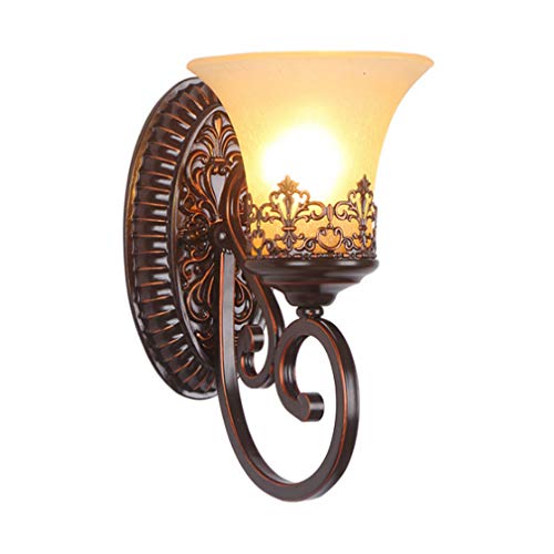 E27 Rustikal Wandleuchte Vintage Glas Design Klassisch Kerzen Wandspots Wandlampe für Retro Korridor Treppen Esszimmer Schlafzimmer Wohnzimmer Balkon Studie Büro Bar Badezimmer Spiegellampe 1-flammig von SAIVITT