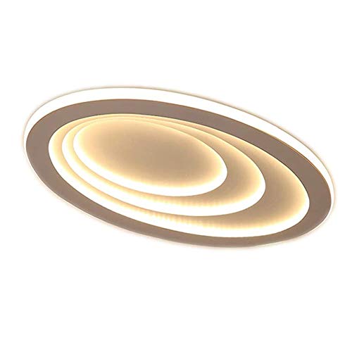 LED Deckenleuchte Modern Wohnzimmer-lampe Weiß Rund Oval Design Leuchte, Minimalistisch Deckenlampe Kreativ Schlafzimmer Küchen insel Bar Esszimmer Esstisch Studie Beleuchtung (60CM Warmes Licht) von SAIVITT