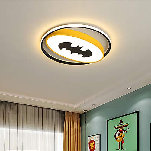 LED Kinderzimmer Deckenleuchte Dimmbar 3-Farben Schlafzimmer Cartoons Kinderlampe Deckenlampe Modern Batman-Design Rund Kreativ Dekoration Beleuchtung Büro Wohnzimmer Babyzimmer Arbeitszimmer, Ø50cm von SAIVITT