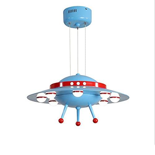 LED-Pendelleuchte Kinderzimmer Dimmbar Kreativ UFO Design, Hängelampe Kinder Schlafzimmer mit Fernbedienung, Deckenbeleuchtung Modern Rund Metall Acryl Deko Kinerlampe Kronleuchter Höhenverstellbar von SAIVITT