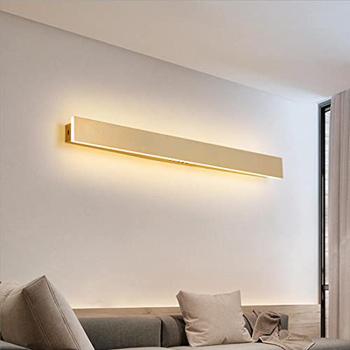 LED Wandleuchte Deckenleuchte Rechteckige Flur Schlafzimmer Lampe 120cm Deckenlampe Spiegelleuchte Wohnzimmer Küchen Bar Badezimmer Minimalistische Golden Design Modern Innen Beleuchtung (Warm Licht) von SAIVITT