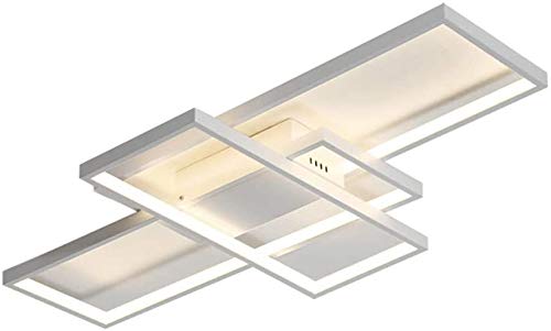 Minimalistisch LED Deckenleuchte Deckenlampe Dimmbar Wohnzimmer-lampe Modern Rechteck Design Decke Beleuchtung für Schlafzimmer Küchen insel Büro Esszimmer Halle Treppe Licht Wandleuchte (Weiß, 90CM) von SAIVITT