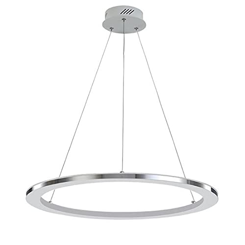 Pendellampe Esszimmer-leuchte mit Fernbedienung LED Minimalist Runde, Kronleuchter Wohnzimmer Modern Ring Chrom Design, Hängelampe Esstisch LED 1-flammig, Deckenleuchte für Büro, Arbeitszimmer, Flur von SAIVITT