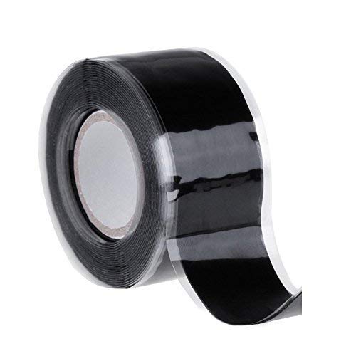 Silikonband SAIYU Wasserdichtes Reparaturband Rettungsdichtband Selbstklebendes Fixierband (25mm x 3M, Schwarz) von SAIYU