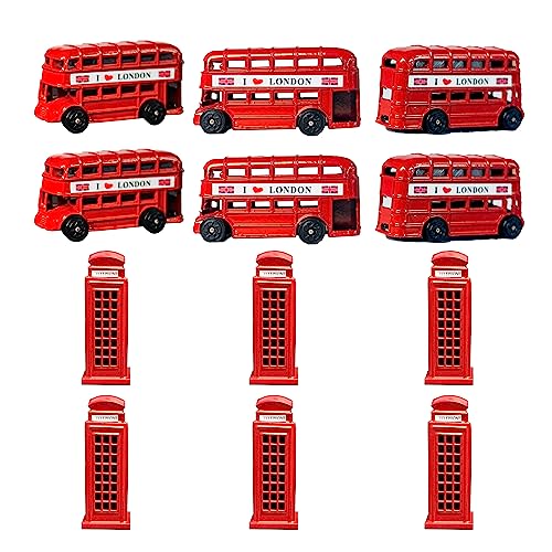 SAJAK 12 x Kühlschrankmagnete Set London Bus und Telefonzelle Küche klein Metall Kühlschrank 3D Magnet Souvenirs Geschenk Ornamente Wohnkultur von SAJAK