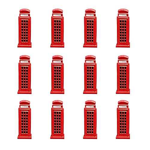 SAJAK 12 x Kühlschrankmagnete Set London Telefonzelle Klein Metall Kühlschrank 3D Magnet Souvenirs Geschenk Ornamente Küche Home Decor von SAJAK