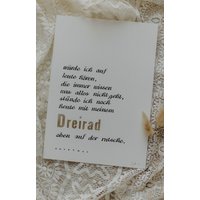 Gestempelter Kunstdruck "Dreirad" Mit Goldprägung von SAJAdesignatelier