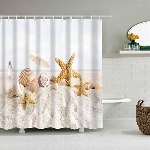 SAJEGBJ 3D Gedruckt Duschvorhang-Set Strand Seesterne Muscheln Duschvorhang 3D Gedrucktes Wasserdichtes Waschbar Badvorhang Badevorhang Inkl, Duschvorhangringe Für Badezimmer 90X180Cm SAJEGBJ 3D Gedruckt Duschvorhang-Set Strand Seesterne Muscheln Duschvorhang 3D Gedrucktes Wasserdichtes Waschbar Badvorhang Badevorhang Inkl, Duschvorhangringe Für Badezimmer 90X180Cm von SAJEGBJ